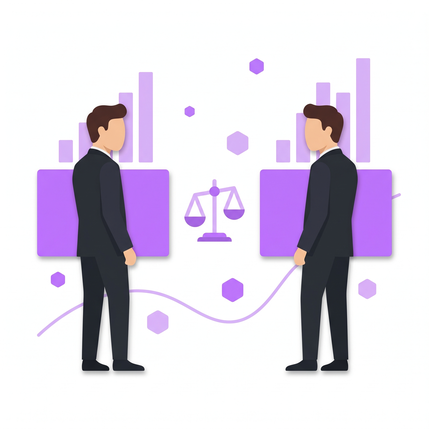 Vergleich zweier Broker mit Waage und Karten - Flatex vs Libertex 2026