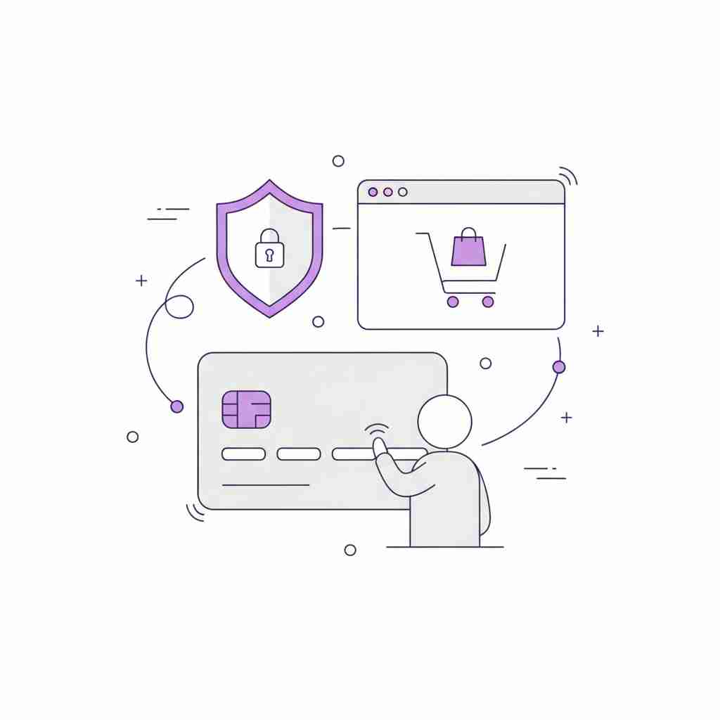 An image illustrating Alles über sicheres Bezahlen mit Kreditkarte im Internet. Erfahren Sie, wie Online-Zahlungen funktionieren und worauf Sie achten müssen. Jetzt informieren!