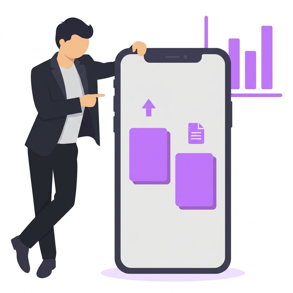 Zwei Figuren vergleichen Broker-Karten mit Waage-Symbol - JustTRADE vs Smartbroker+ Vergleich